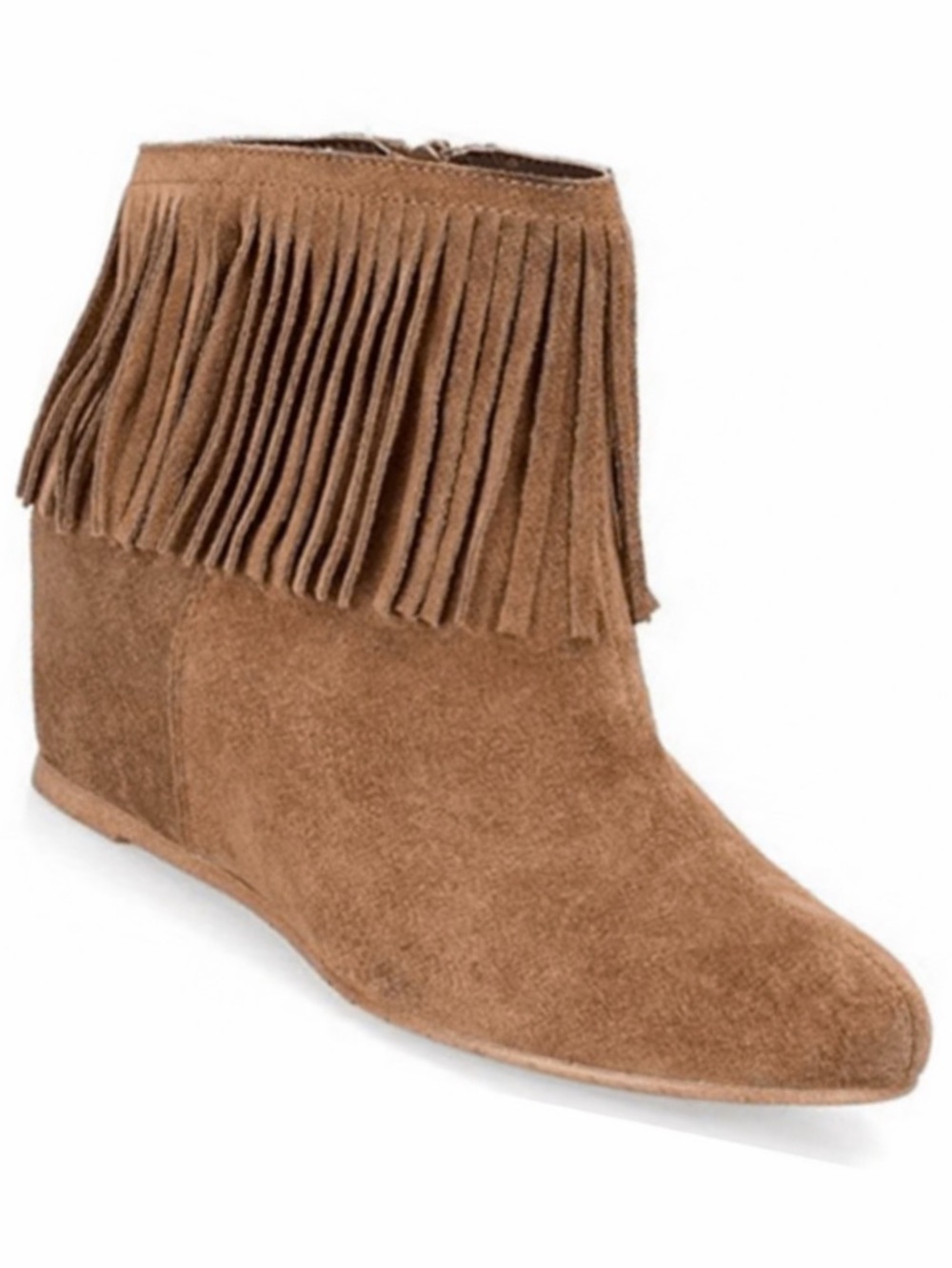 New comfortiva riverton suede fringe boot desert tan size 8 country NWOT